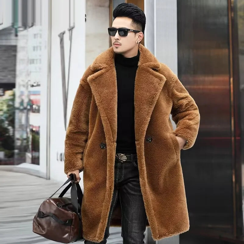 Fur Parkas Warm Men's Long Jacket New 2023