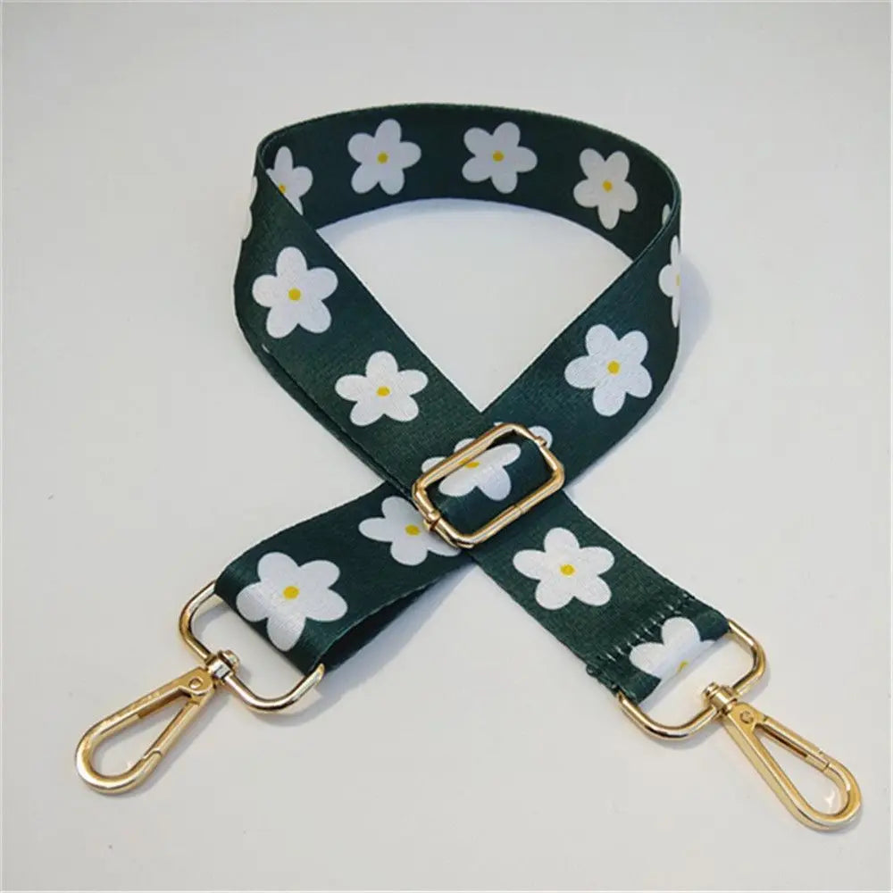 Fashion Bag Strap Adjustable Nylon Flowers Embroidered Colored