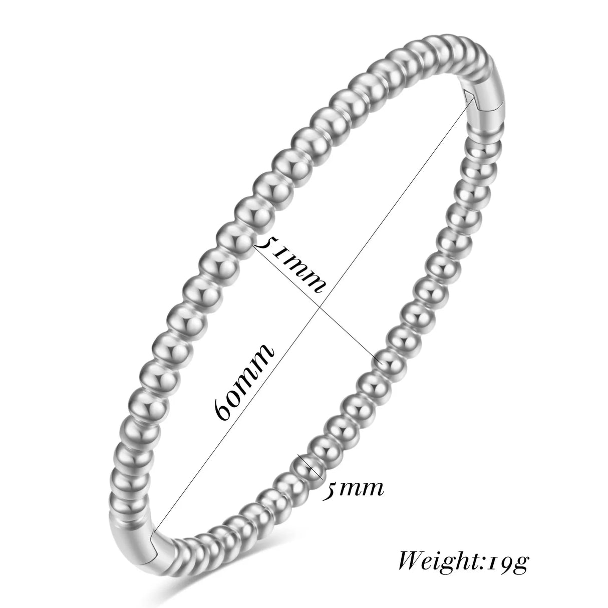 VQYSKO Stainless Steel Bangle Bracelet In Smooth Round