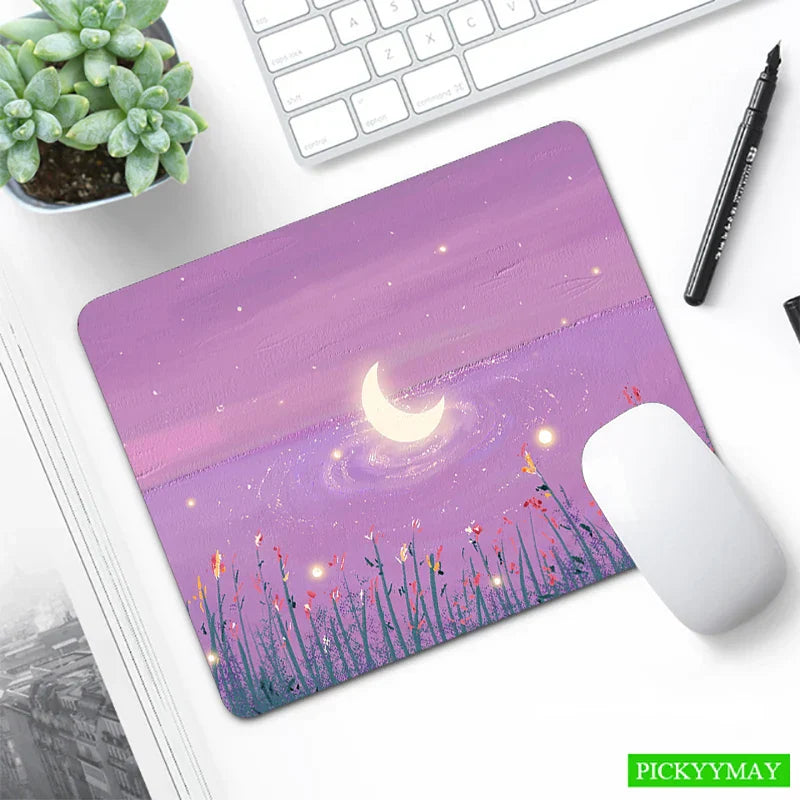 Small Mouse Pad Green Cute Flower Mousepad Kawaii