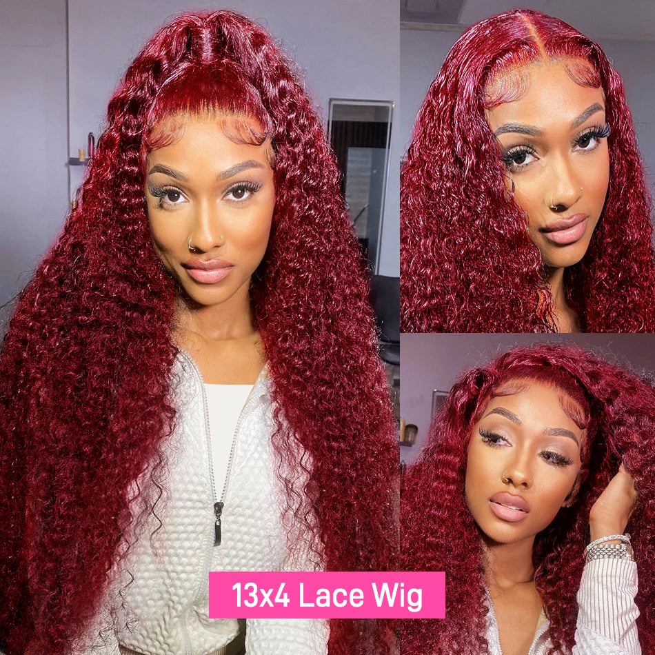 99j Colored Lace Front Human Hair Wigs Deep