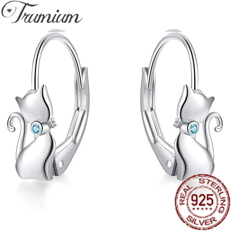 Trumium Authentic 925 Sterling Silver Long Tail Cat
