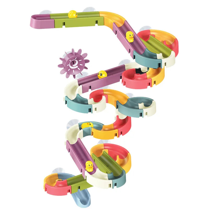 DIY Baby Bath Toys Marble Race Run Assembling