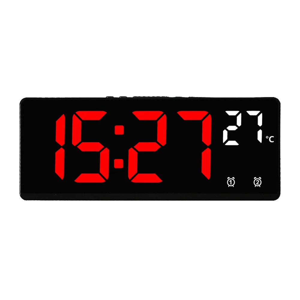 Voice Control Digital Alarm Clock Temperature Dual Alarm
