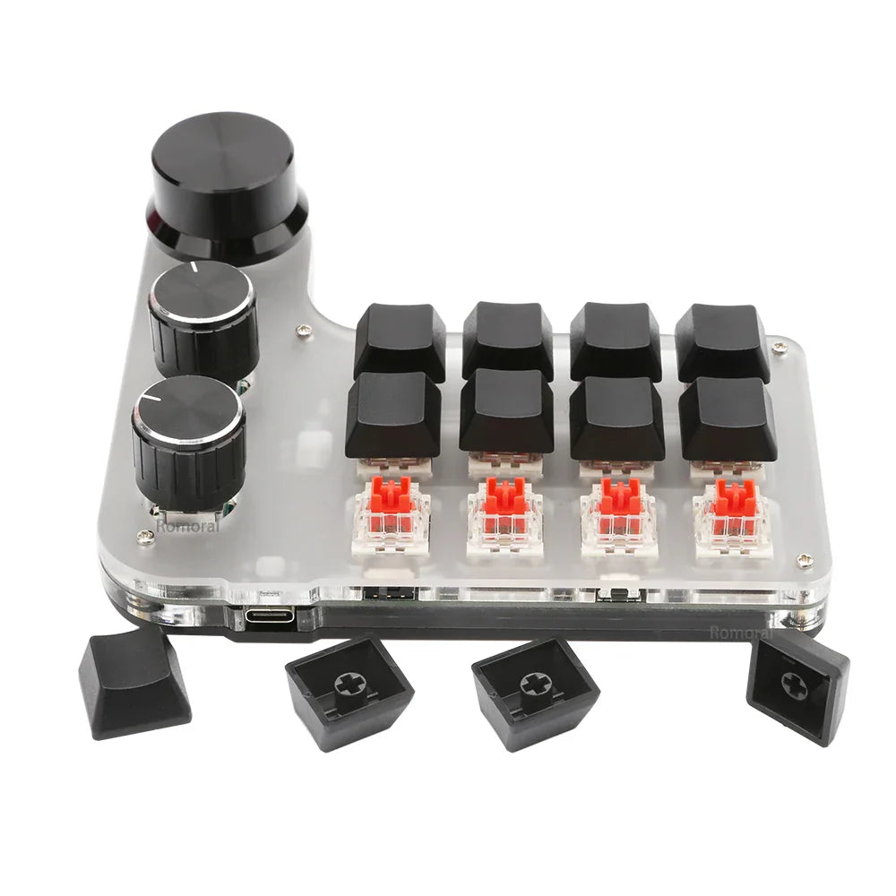 Macro Programming Keyboard Bluetooth USB Backlit 2.4G Wireless