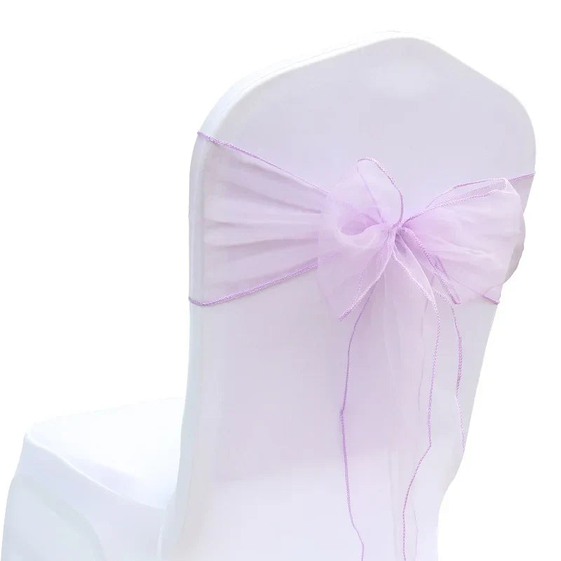 50PCs/lot Wedding Chair Decoration Organza Chair Sashes Knot