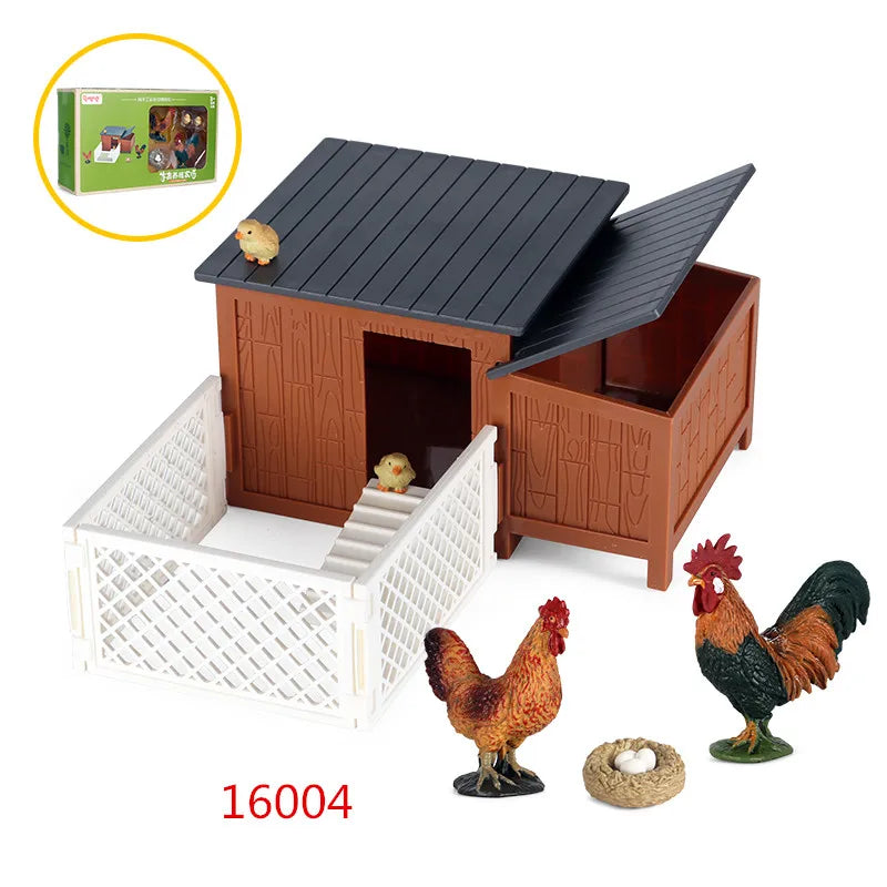 Oenux Farm House Model Action Figures Farmer Motorcycle