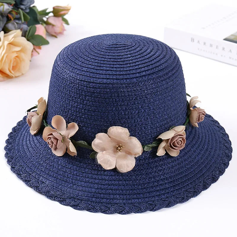 Wreath Straw Hats Summer Sun Hat Ladies Elegant