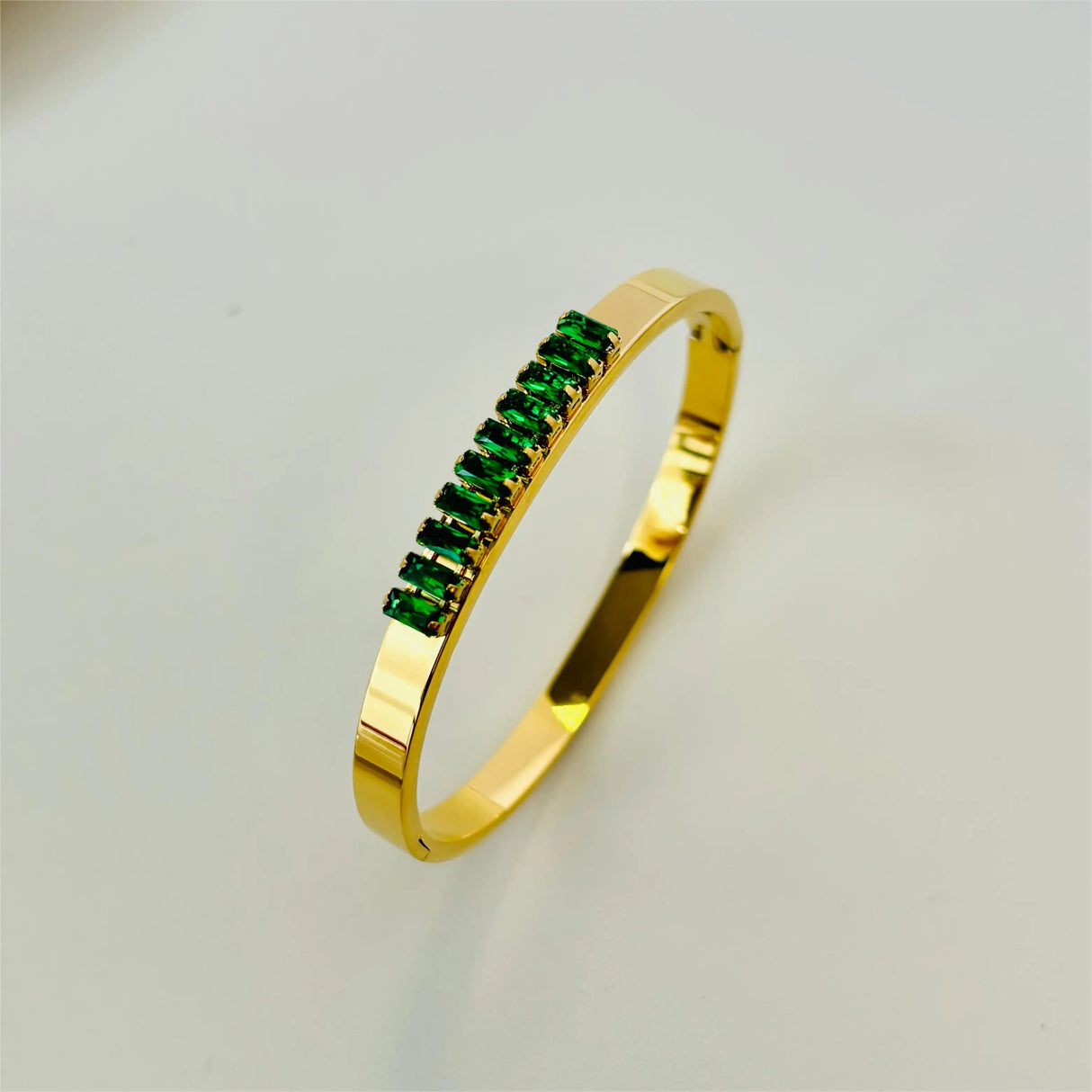 Waterproof Luxury Colorful Cubic Zirconia Bangles Stainless Steel