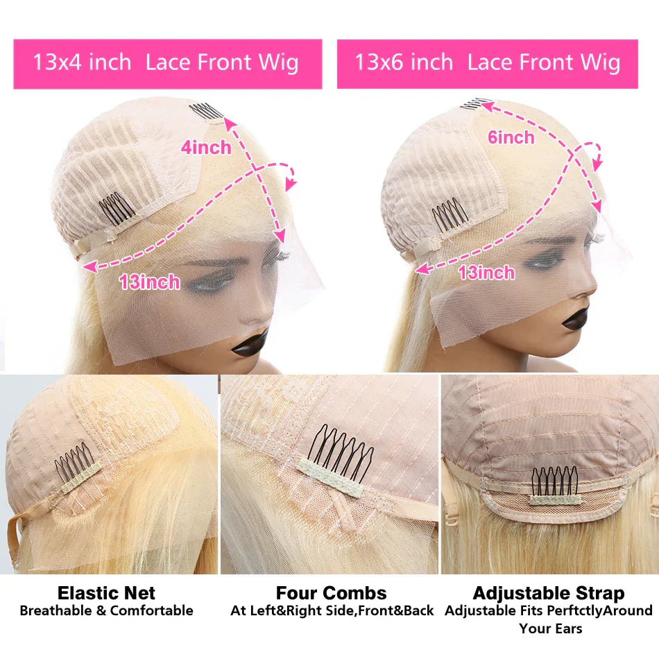 30 40 Inch 613 Blonde Straight 13x4 Lace