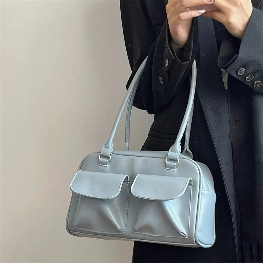 Vintage PU Leather Women Tote Handbag High Quality