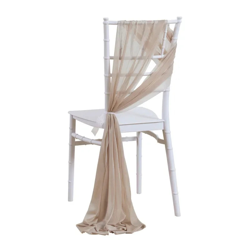 10/50PCS Chiffon Chair Sashes Wedding Chair Decoration 17x250cm