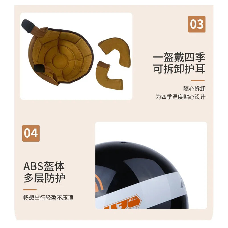 2023 Retro Open Face Motorcycle Helmet - Vintage Chopper DOT