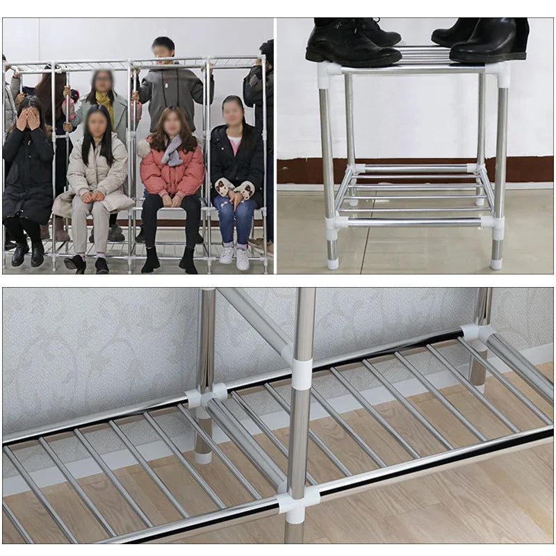 123x45x170cm Bedroom Portable Foldable Cloth Wardrobe Organizer Clothes