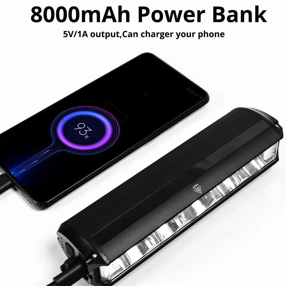 8000Mah Bike Front Lights Waterproof Bicycle Led light