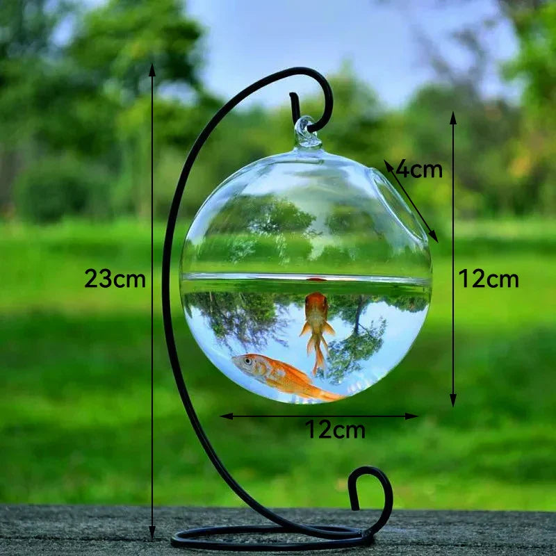 Mini Fish Tank Aquarium Accessories Goldfish Glass Fishbowl