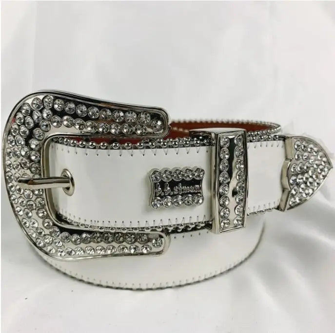 2024 Luxury Strap Men Women Rhinestones Belt Western
