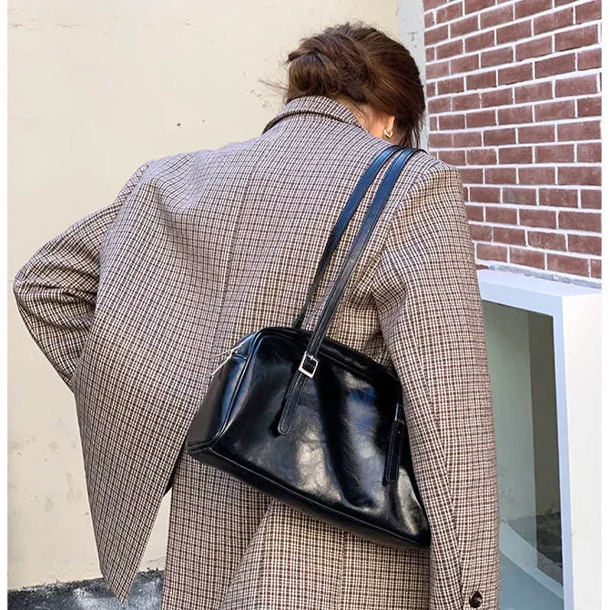 Women Top-handle Bags Spring New Green Leather Shoulder