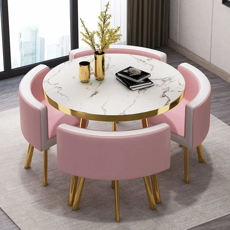 Luxury Reception Negotiation Table and 4 Chairs Round