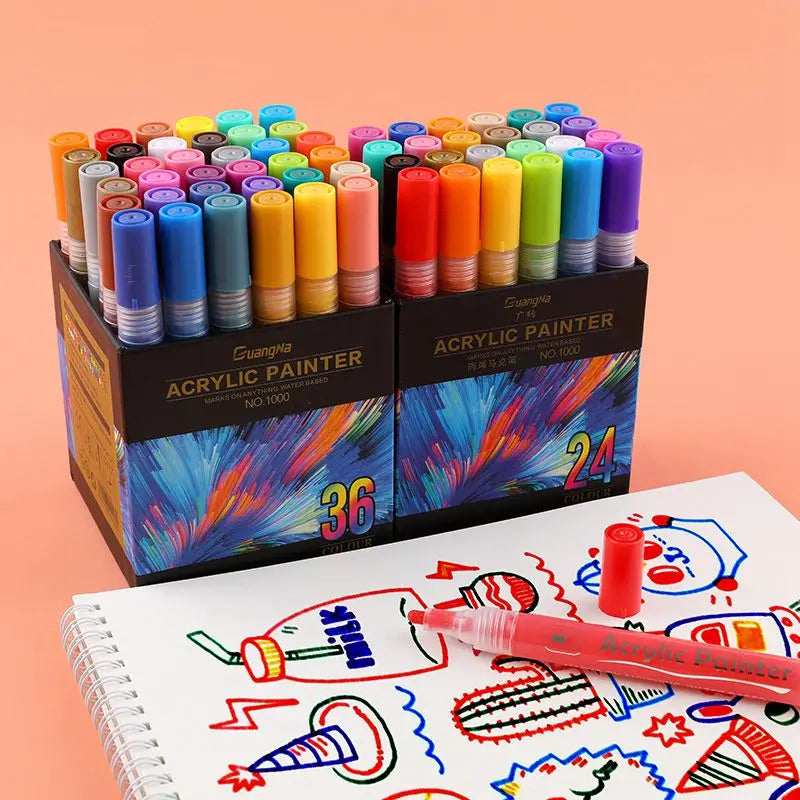 36 Colors Acrylic Paint Markers Pens Set for