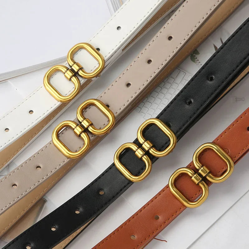 New Women's Fashionable Famous Brand Design Buckle Thin