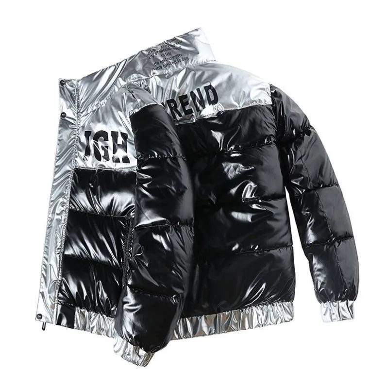 2022 New Bright Leather Men Thicken Warm Winter