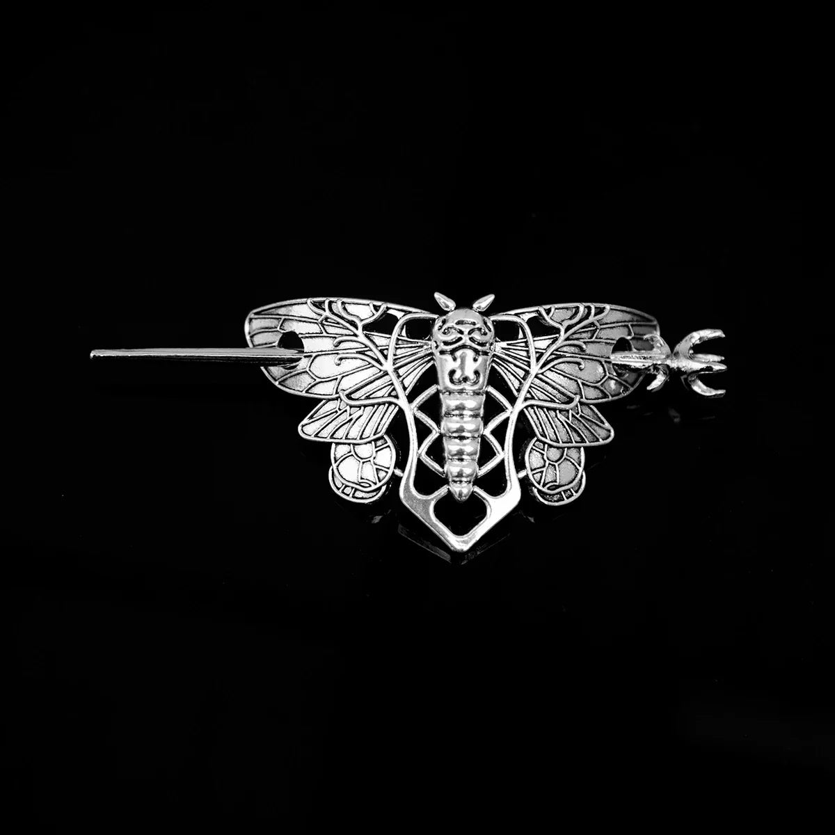 Witch Bat Hairstick Black Gothic Barrette Pagan Vampire