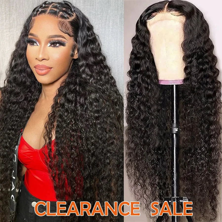 30Inch 4x4 Deep Curly Lace Closure Wig Hd