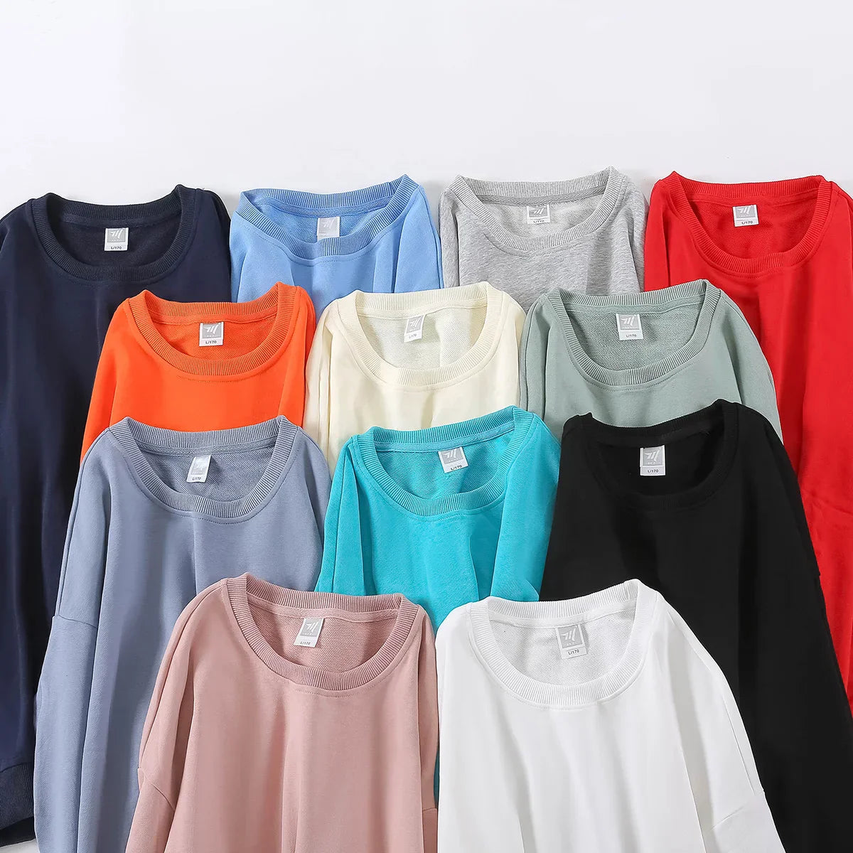10.6oz 300gsm Cotton Pullover Sweater Men Solid Color