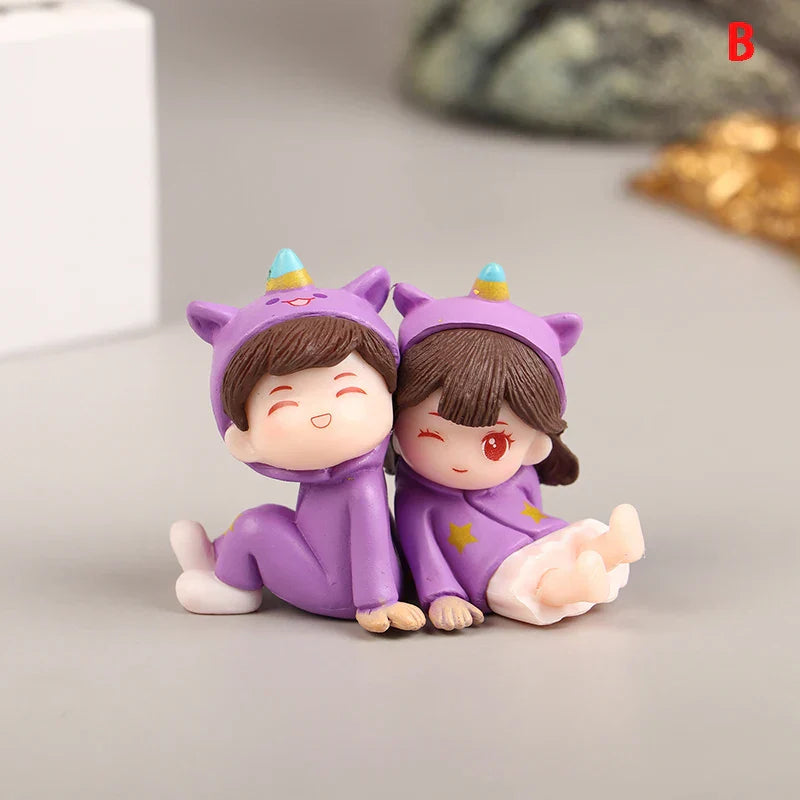 1Pair Cute Creative Cartoon Purple Pajamas Couple Car