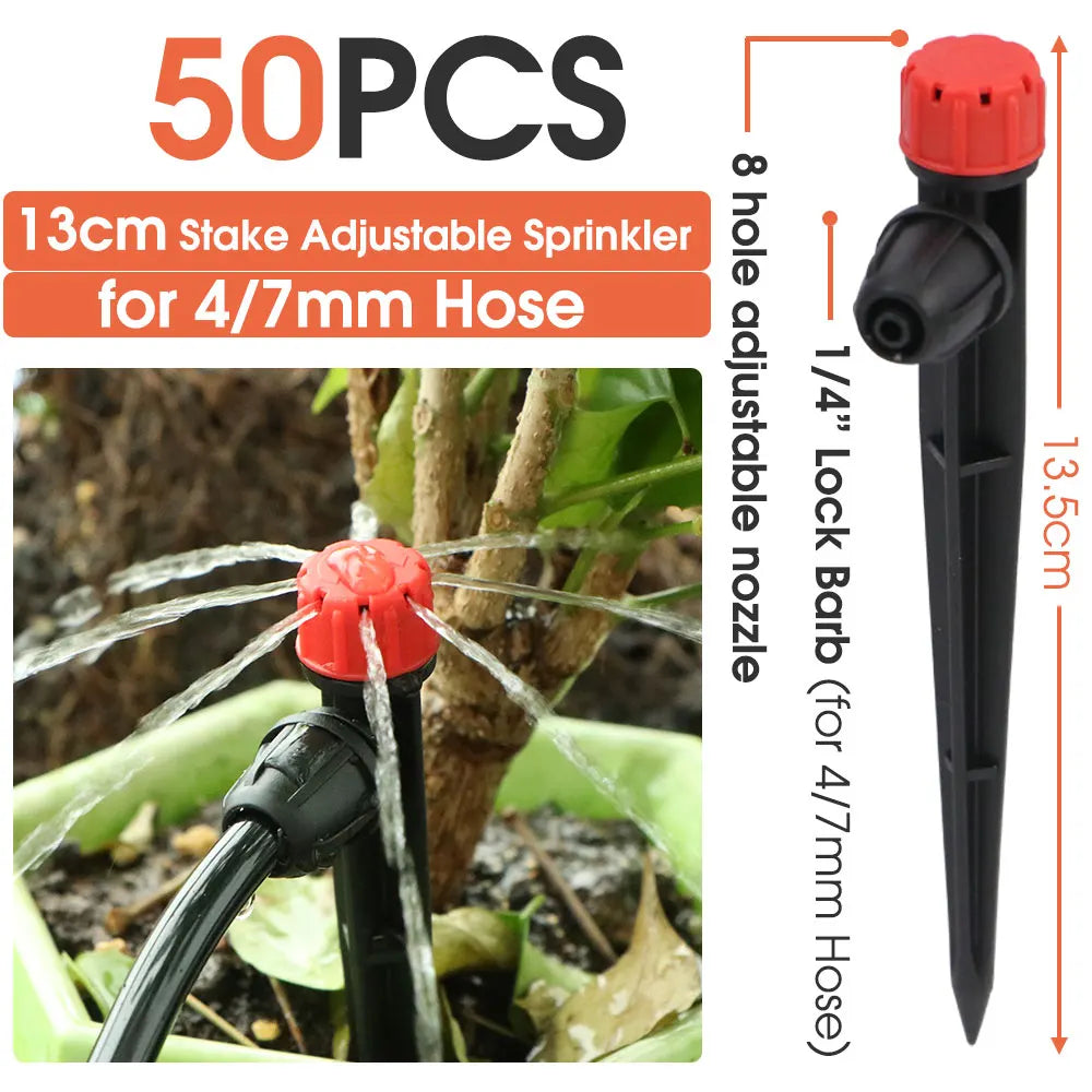 50-5M Garden Drip Irrigation System with Pump & Sprinklers