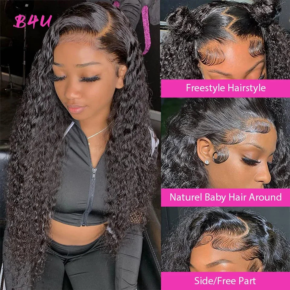 Deep Wave Lace Front Wigs Human Hair 13x4