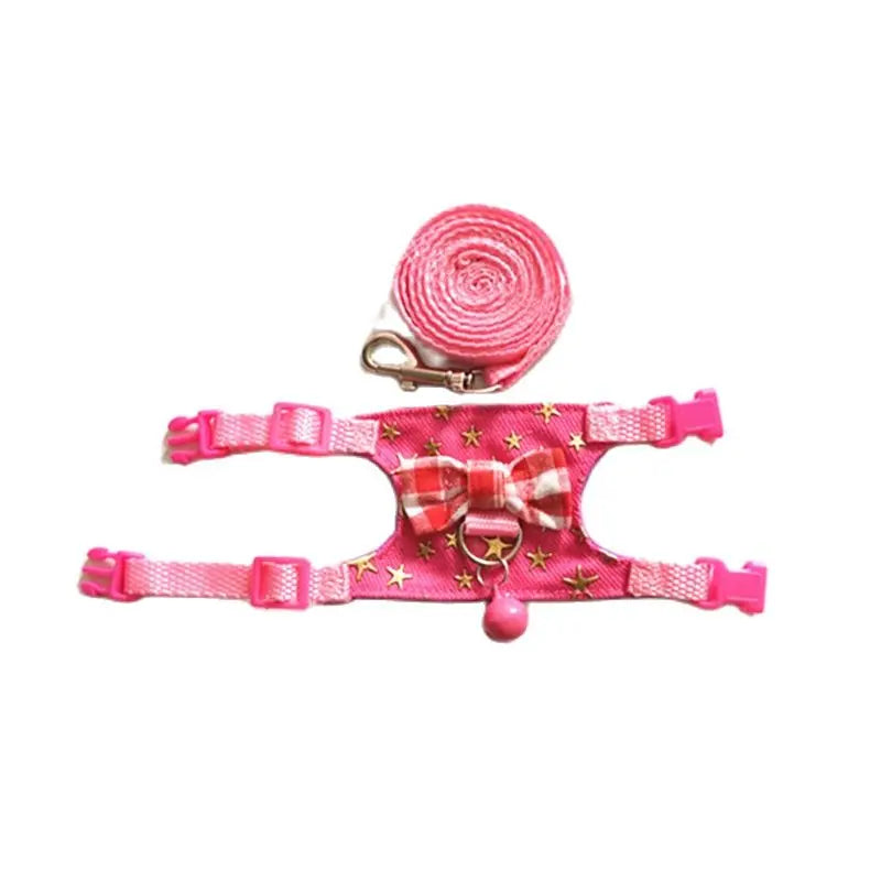 Adjustable Small Pet Stripe Harness Leash Vest Chest