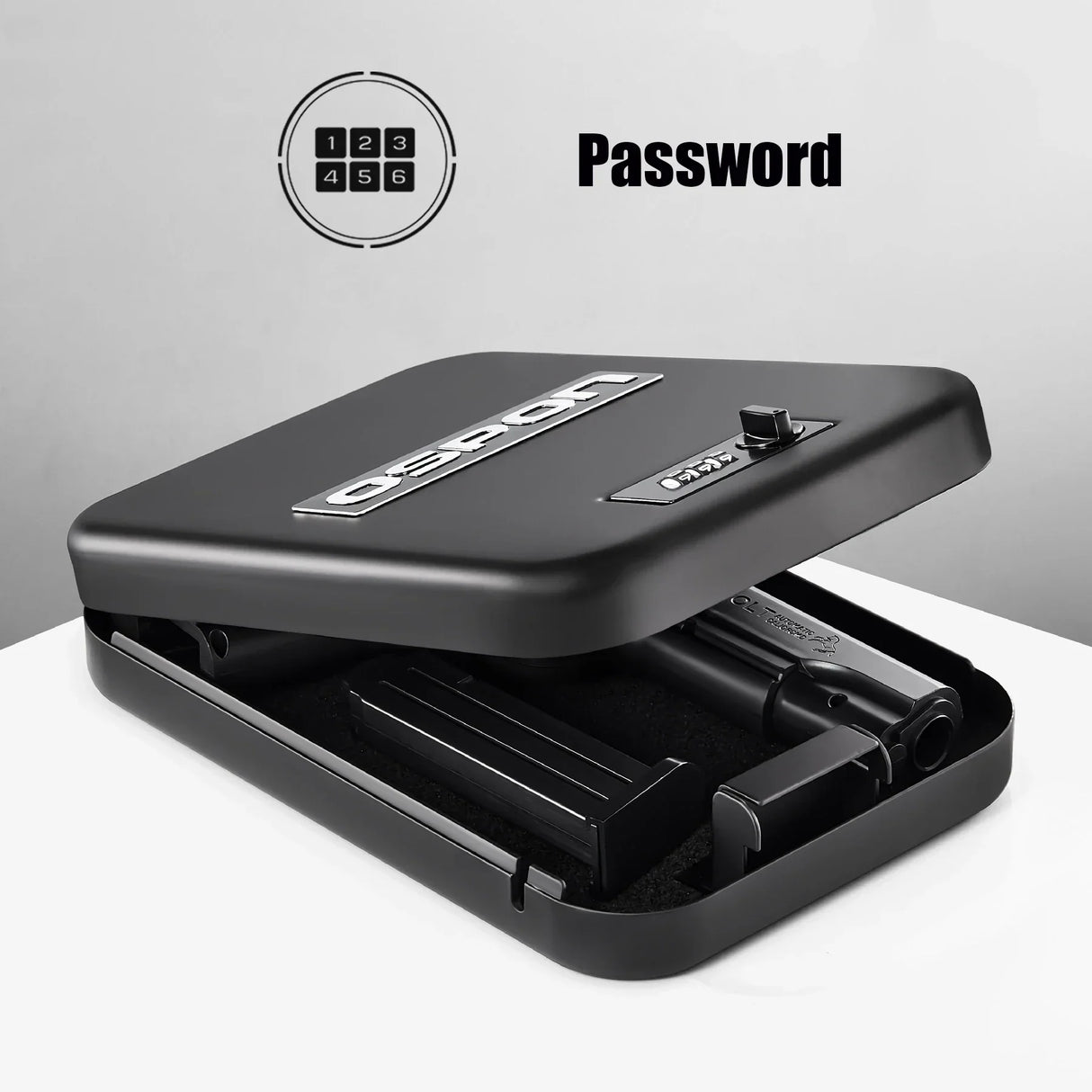 Password Combination Mechanical Portable Weapon Money Cash Pistol
