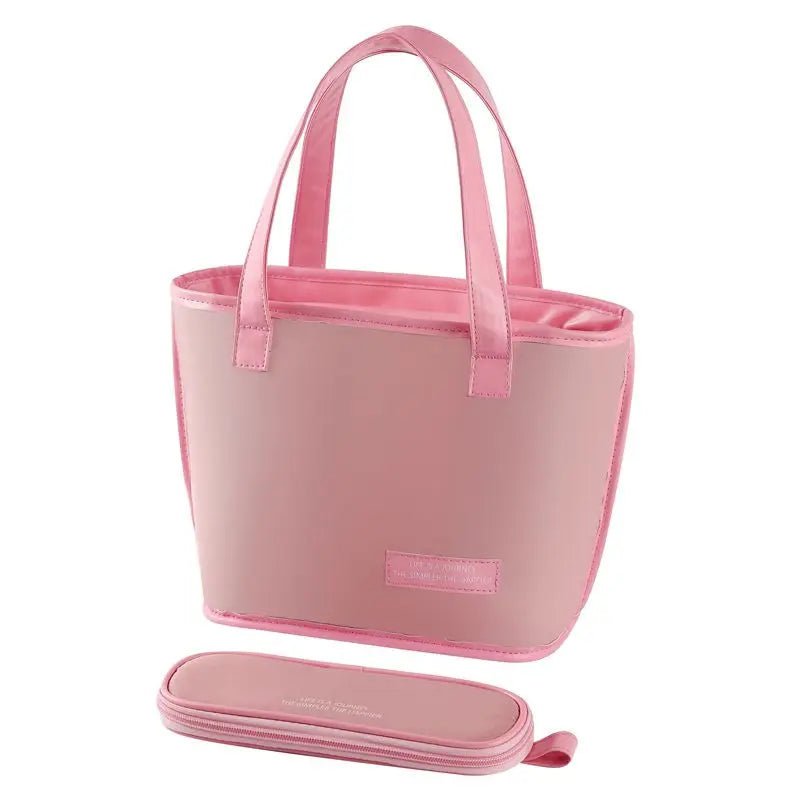 Large lunch bag with cutlery bag, stylish and reusable handbag, leak proof work, cute and women's office, school picnic