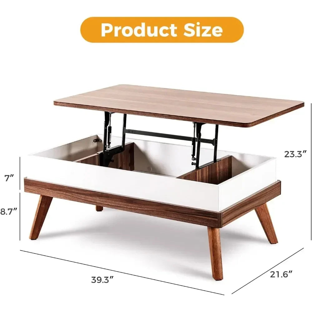 Easy-to-Assembly Center Table With Hidden Storage Compartment Modern