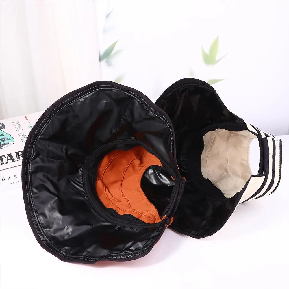 Woman Handmade UV-resistant Big Brim Striped Hollow Women