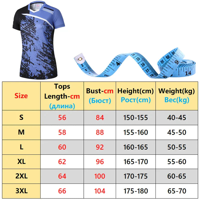 Badminton Training Shirts Women Tennis Print Quick Dry