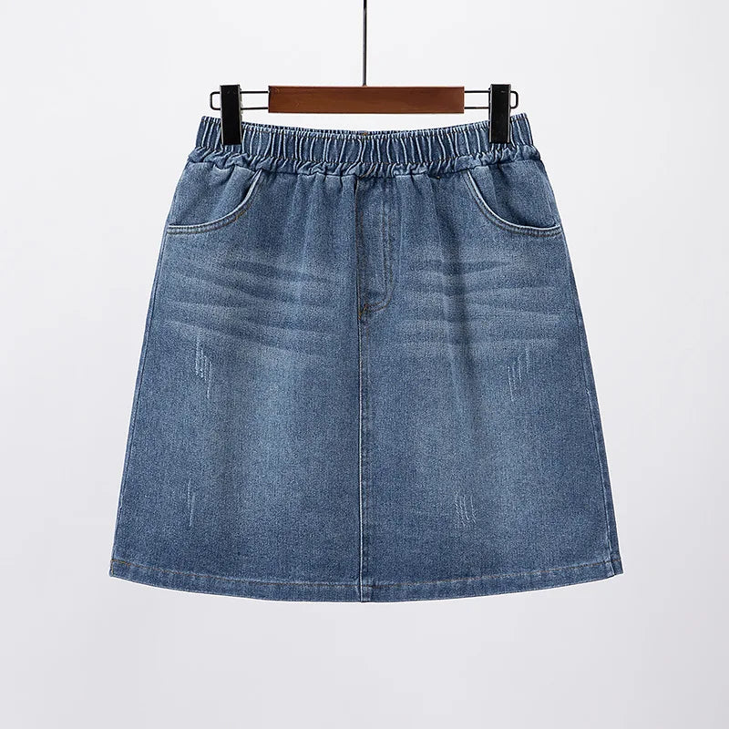 Mini Denim Skirt Plus Size Women Clothing Slim