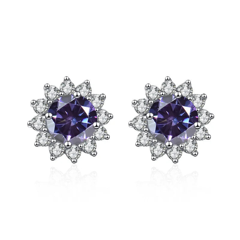 JoyceJelly 1 carat D Color Moissanite Diamond Earrings