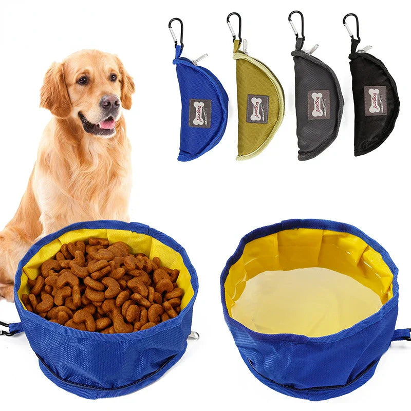 Portable Pet Dog Water Food Feeder Bowl Collapsible