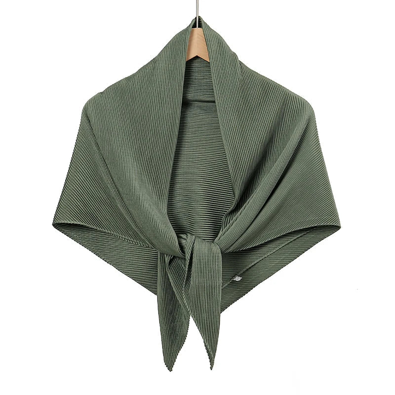 Maldives Wholesale Muslim Pleated Square Scarf Matt Silk