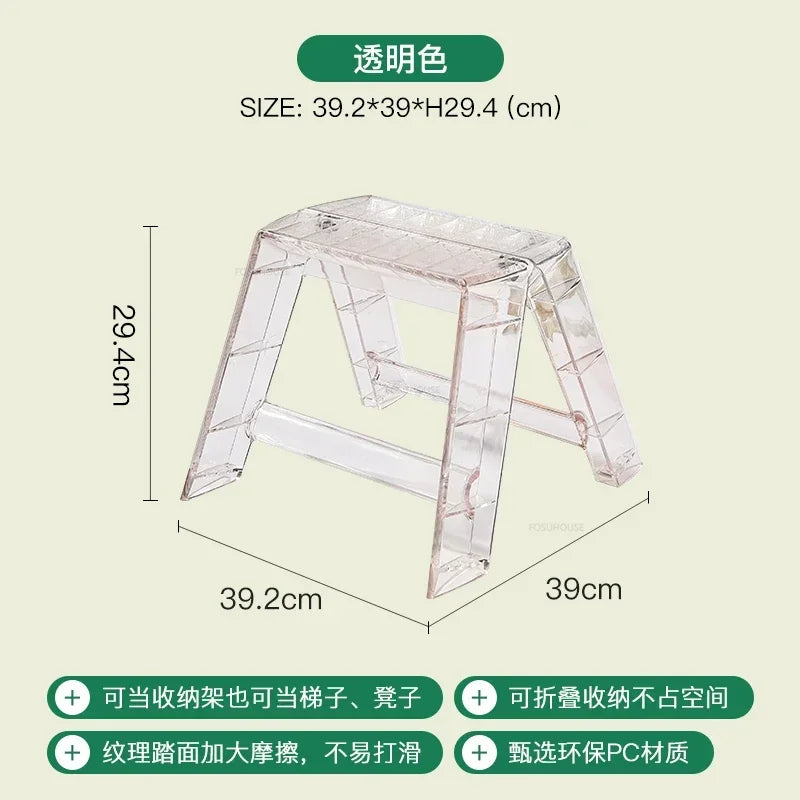 Modern Home Folding Ladder Transparent Acrylic Step Ladders