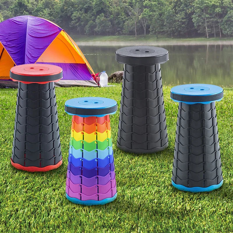 Portable Folding Telescopic Stool Lightweight Plastic Subway Queuing