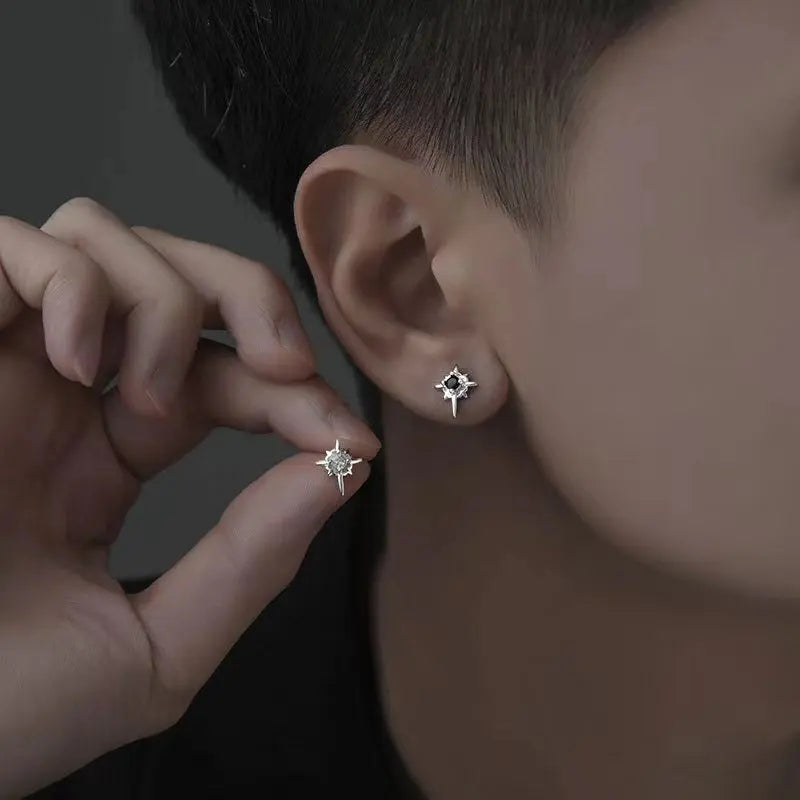 For Men, S925 Silver Needle Earrings For Men