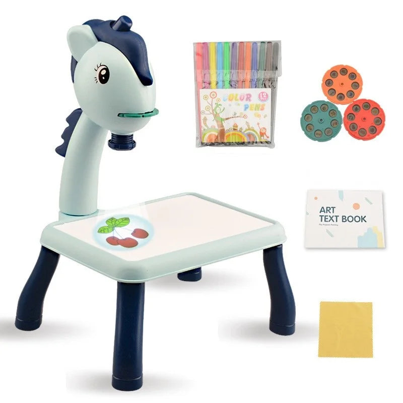 Kids Painting Board Toys Children LED Projector Art