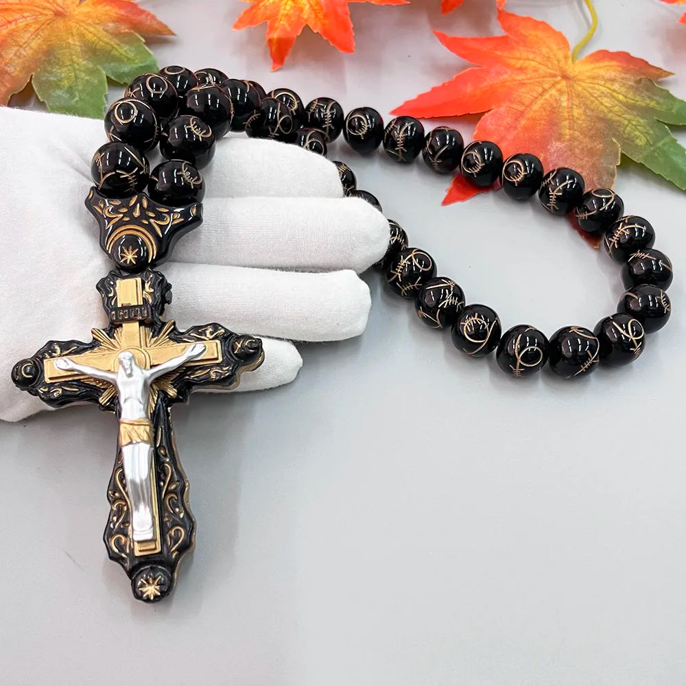 GS111 Cross Holy Image Resin Paintings Fine Beads