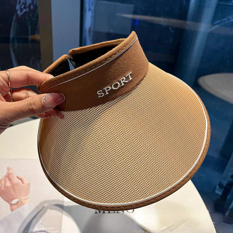 Women's Summer Outdoor Wide Brim Straw Visor Hats,