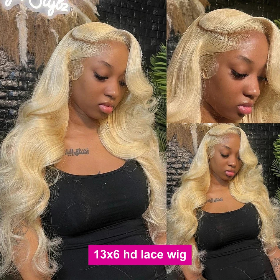 30 40 Inch 613 Honey Blonde Color Wig13x4