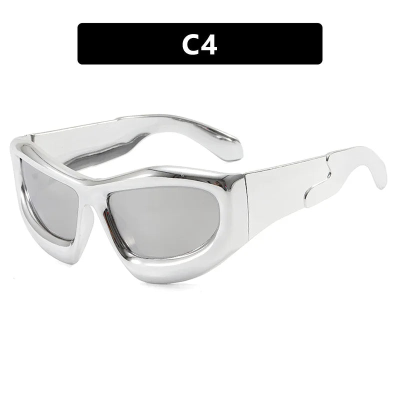 Fashion Y2K Cyberpunk Sunglasses Women Men UV400 Red